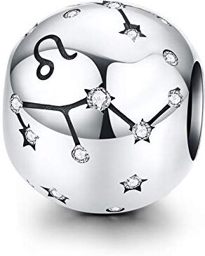 La Menars LaMenars Ciondolo Segno Zodiacale Originale Charm in argento Sterling 925 Compatibile con Braccialettie Collane Pandora Chamilia e Europei (Leone: 7.23-8.22)