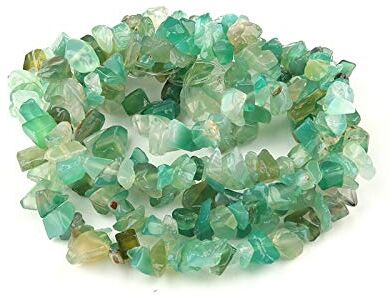 NWPNLXEA Filo 87 cm Ghiaia Irregolare 5-8 mm Perline di Pietra Naturale for la Creazione di Gioielli Collana Bracciale Fai da Te in Onice di Cristallo decorazione della stanza (Color : Green Agate)