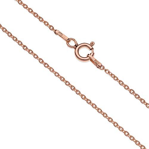 Aka Gioielli ® Collana Donna in Argento Sterling 925 Placcato Oro Rosa Catena Maglia Fine 1.4 mm lunga 45 cm