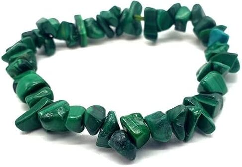 Generico CRIGEMA Bracciale chips braccialetto pietra vera naturale (MALACHITE)