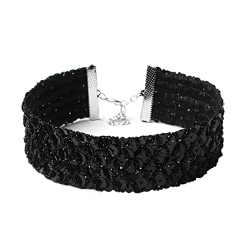 Caiguoer Gothic Choker Collana Handmade Grande Bead Collar Versatile Flannette Collana Halloween Accessori per Donne e Ragazze (A)