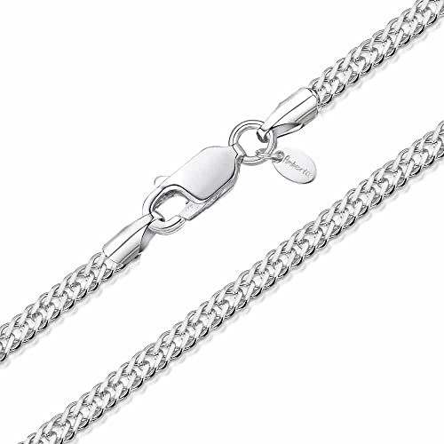 Amberta ® Gioielli Collanina Catenina Argento Sterling 925 Modello Rombo Larghezza 2 mm Lunghezza: 40 45 50 55 cm (55cm)