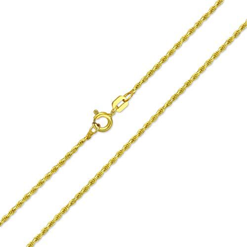 Bling Jewelry Catena Di Anelli Di Corda 2 Mm 30 Gauge Per Le Donne Collana D'Oro 14K Placcato .925 Sterling Silver Made In Italy 14 Pollici