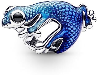 Amuefer Geco Blu Charm Compatibili Bracciale Collana Pandora, Argento Sterling Oceano Ciondolo Natale Gioielli Regali per le Donne Ragazza Moglie Bambini Amici