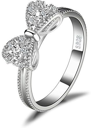 JewelryPalace Anelli Donna Argento 925, Fedine Fidanzamento Coppia, Anello Farfalla Nodo, Eterno Amore Diamante Simulato Anniversario Matrimonio Promessa Sposa Band Anelli Donna, Gioielli Donna