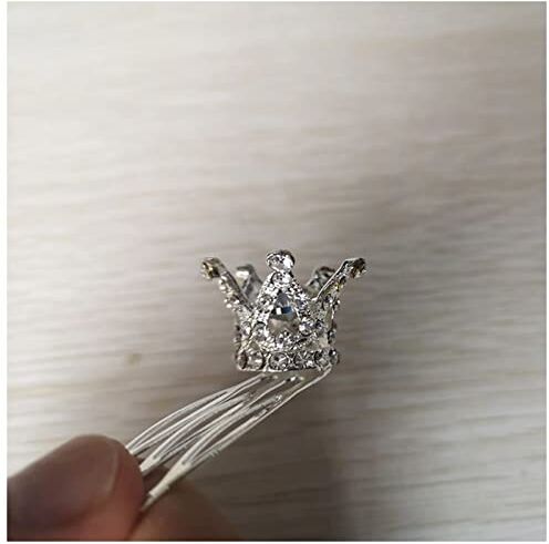 DUnLap Molletta Capelli Carino Crystal Princess Party Crown Corona Tiara Hairpin clip in argento placcato for ladies accessori for capelli Accessori Capelli (Size : Model 6)