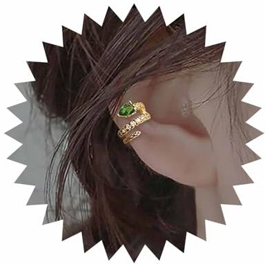 Inateannal Vintage Crystal Snake Cuff Orecchini Oro Snake Cuff Wrap Orecchini Snake Crawler Climber Orecchini Smeraldo Serpent Ear Climber Orecchini Gioielli Per Donne E Ragazze