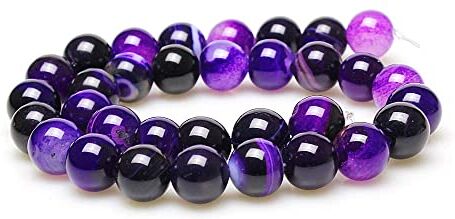 jartc naturale rotondo agata a strisce viola Spacer perline per DIY collana bracciale gioielli strand 38,1 cm, 10 mm