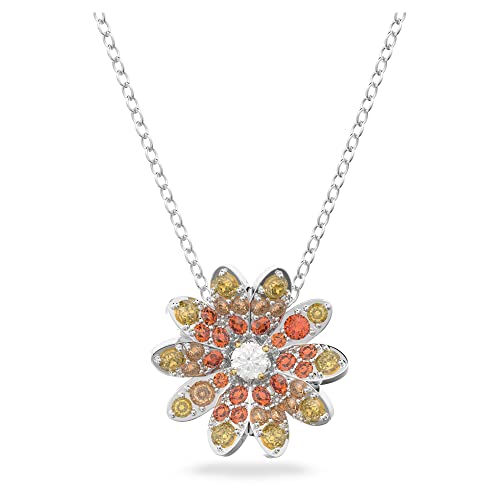 Eternal Flower Collana Elegante, con Ciondolo a Forma di Fiore in Cristalli Swarovski, Mix di Placcature in Tonalità Rodio, Multicolore