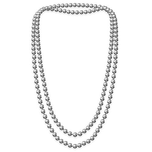 SoulCats Una collana di perle lunga collana di perle di colore morbido rosa e blu crema XXL breve, colore: grigio; Lunghezza catena: 148 cm