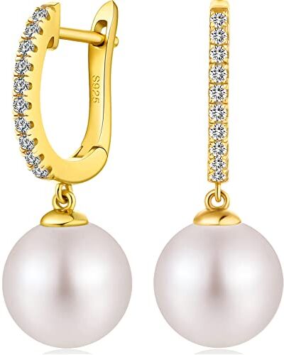 Miaofu Pearl Earrings Orecchini Perle Donna Orecchini Pendenti Perle  Orecchini Con Perle Anallergici Orecchini Perle Pendenti,Perle Goccia Orecchini,Orecchini Perle Oro Bianco,Orecchini Perle Argento