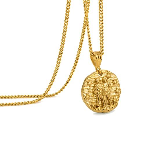 Speroto Collana Zodiaco Costellazione Regalo per Amici Famiglia Oroscopo Astrologia Collana in Acciaio Inossidabile Collana con Ciondolo in Rilievo per Uomo Donna Oro, Gemelli