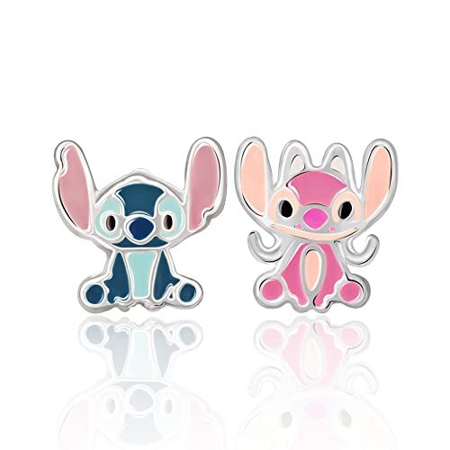 Disney Lilo & Stitch Orecchini a lobo con fiore e punto non corrispondenti, orecchini  Jewelry, Argento sterling, Nessuna pietra preziosa