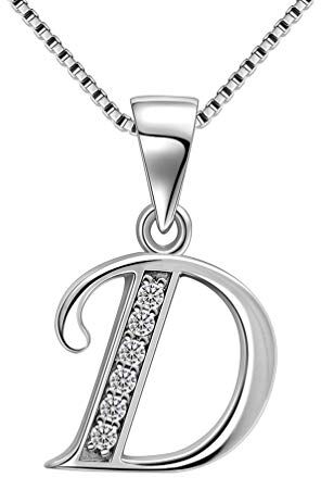 Aurora Tears 925 sterline d'Argento D Lettera Collana Iniziale D Pendente Alfabeto con Cubic Zirconia Gioielli Incontri Regali per Le Donne