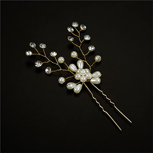 Generic Accessori per gioielli da sposa in cristallo con strass e perline forcine per capelli da sposa per damigella d'onore (1)