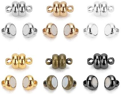 zalati 30 chiusure magnetiche in ottone, forma ovale, a forma di bottone, per bracciali, collane, gioielli, decorazioni per la casa, fai da te, multicolore