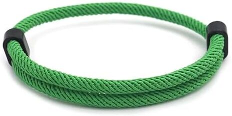 Generic Braccialetto in corda intrecciato a mano regolabile, bracciali colorati uomo donna unisex durevole (Verde)