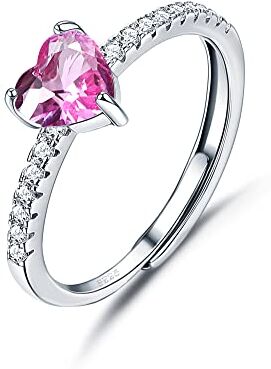 JeweBella Anello Cuore Argento 925 Donna Elegante Anello Cuore Regolabile Zirconia Cubica Amicizia Fidanzamento Matrimonio Anniversario Promessa Fedine