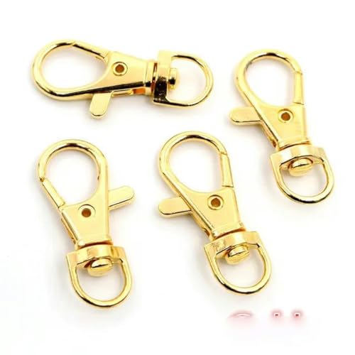 WYLZBA 10 pz/lotto 32mm 36mm 38mm Bronzo Rodiato Oro Argento Placcato Risultati Dei Gioielli, Chiusura a Moschettone Ganci per Collana e Bracciale Catena DIY-Gold-17x38mm