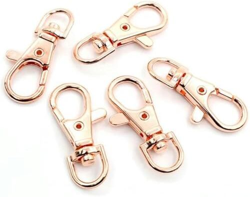 WYLZBA 10 pz/lotto 32mm 36mm 38mm Bronzo Rodio Oro Argento Placcato Risultati Dei Gioielli, Chiusura a Moschettone Ganci per Collana e Bracciale Catena DIY-Oro Rosa-16x36mm