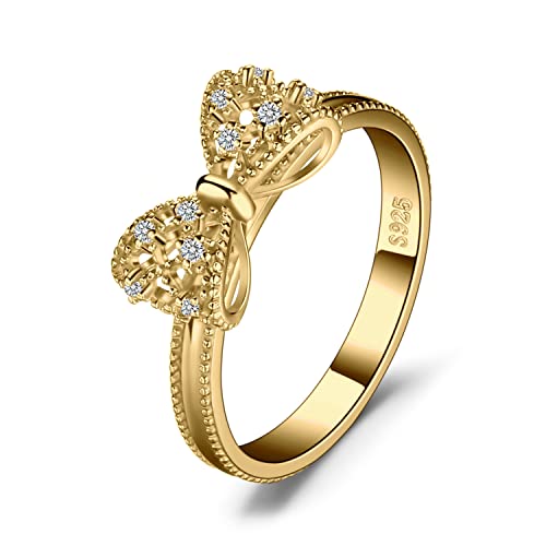 JewelryPalace Anelli Donna Argento 925, Fedine Fidanzamento Coppia, Anello Farfalla Nodo, Eterno Amore Diamante Simulato Anniversario Matrimonio Promessa Sposa Band Anelli in Oro, Gioielli Donna 17