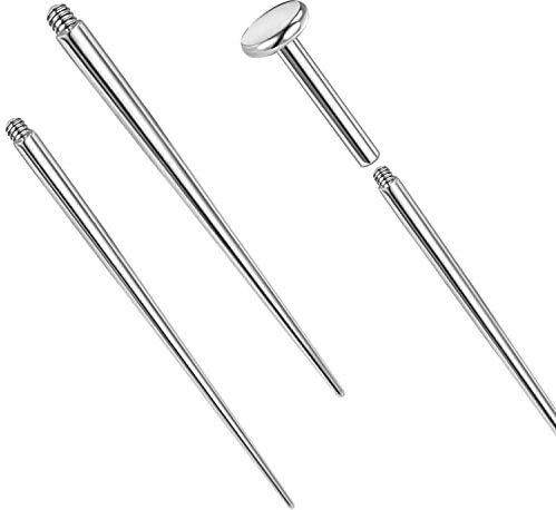 PunkTracker 14g/16g/18g ASTM F136 Titanio Piercing Taper Pin di Inserzione per Filettatura Interna Trago/Helix/Labbro/Naso/Helix/Piercing Gioielli Orecchini cartilagine Labret Naso Barella Strumento Assistente,