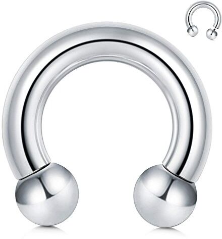 Funseedrr Acciaio Chirurgico 316L con Filettatura Interna, a Forma di bilanciere, Anello Piercing a Ferro di Cavallo((2 2.5 3 4 5 6 8 10mm)