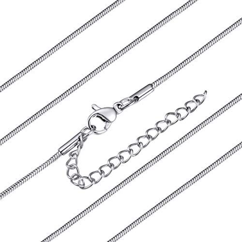 ChainsHouse -Gioielli catena serpenti-acciaio inox-classico stile accessori moda collana per unisex-chiusura a moschettone-larghezza 1,2 mm/acciaio/nero/oro/oro rosa