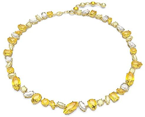 Gema Collana Girocollo, con Cristalli Swarovski a Taglio Misto, Placcata in Tonalità Oro, Giallo