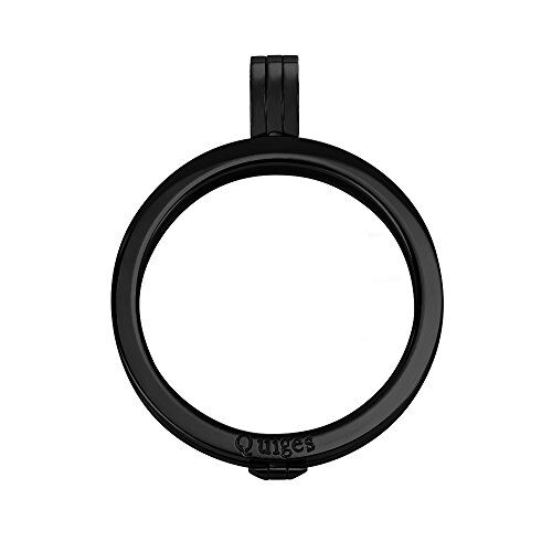 Quiges Donna Ciondolo a Moneta 33mm Acciaio Inox Nero per Collane e Monete