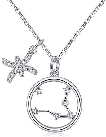 Qings Collana Segno Zodiacale Donna Bff Collane Argento 925 Ciondoli Pesci Bejelit, Regalo per Bambine e Ragazze Bambina