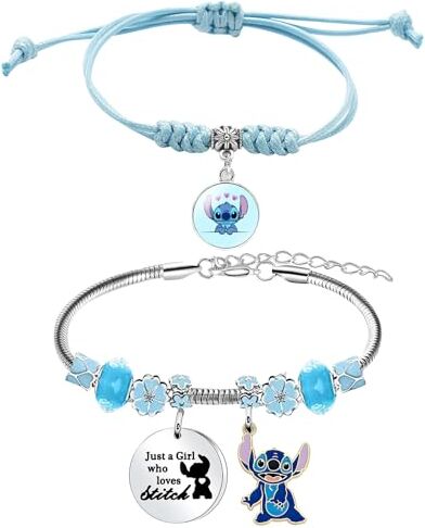 SOLPURE Cartoon Braccialetto, 2 Pezzi Animati Bracciale, Bracciale con ciondoli regolabili, Braccialetto per Rragazze, Il Miglior Regalo per Una Ragazza