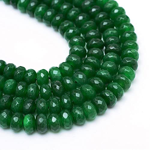 Perlin Perle di agata, 4 mm, colore verde, 30 pezzi, pietre sfaccettate, pietre semipreziose G126