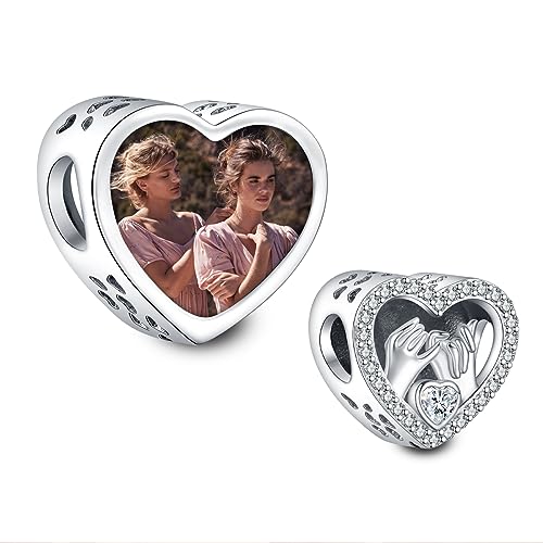 NINGAN 925 argento Sterling Charm personalizzato fatto a mano fai da te foto Charms perline personalizzate Regali per le donne Braccialetti