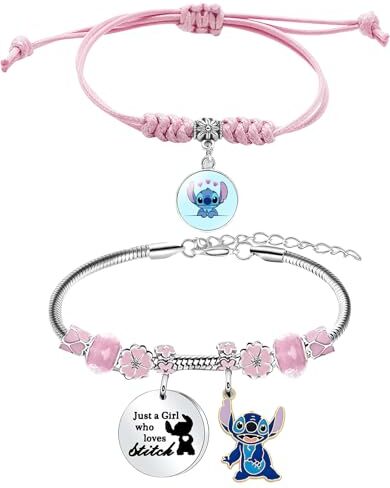 SOLPURE Cartoon Braccialetto, 2 Pezzi Animati Bracciale, Bracciale con ciondoli regolabili, Braccialetto per Rragazze, Il Miglior Regalo per Una Ragazza