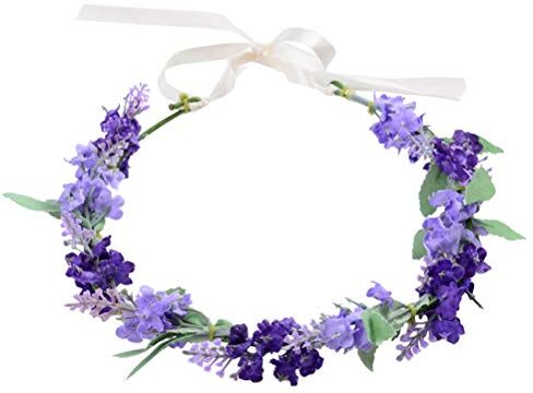 DIXII Corona di fiori viola fascia lavanda for foto di festa di nozze