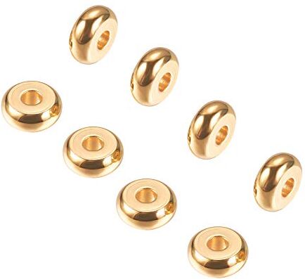 UNICRAFTALE Circa 50 pz 1 mm Oro Rondelle Perline di Metallo Rotondo Perline Distanziatore 5mm di Diametro Perline in Acciaio Inossidabile Perline Allentate Distanziatori per La Creazione di Gioielli