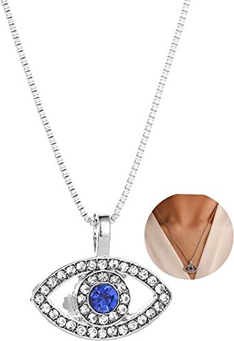 Larancie Boho Collane Argento Evil Eye Collane lunghe Hamsa Collane con ciondolo occhio Collane eleganti con diamanti Gioielli per donne e ragazze