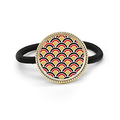 Bestchong Squama Red Golden Black Pattern Silver Metal Hair Tie e fascia di gomma copricapo