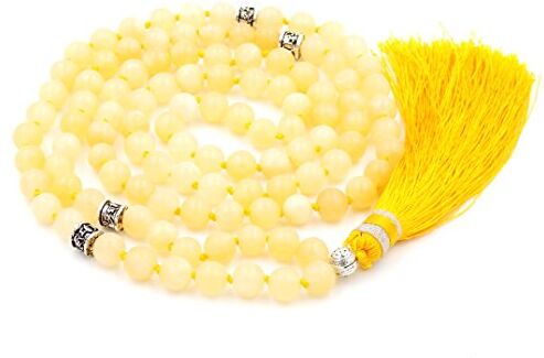 Generic 108 Mala Tibetano Collana per Donne Uomo, Mala Bracciale Buddista, Meditazione Mala, Honey Jade Yoga Mala