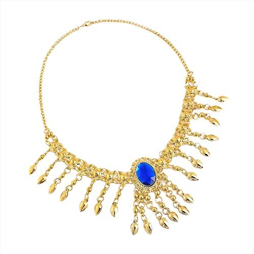 SUNMME Elegante fascia per danza del ventre, accessorio per gioielli Fascia per capelli Copricapo Copricapo/Collana Accessori per donna Ornamenti Catena per il corpo (Colore : Viola dorato) (Blu, Or