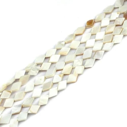 VIOLK Cubo all'ingrosso fai-da-te Perline sciolte di conchiglia naturale Madreperla d'acqua Collana di gioielli Bracciale che realizza accessori regalo fatto a mano-Beige-Un filo