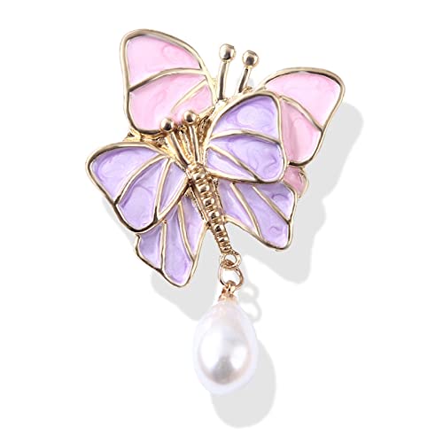 YYUFTTG Mollette capelli Colorful Butterfly Brooches Metal Crystal Cutout Brooch Animal Pins Banquet Wedding Bouquet Brooch (Color : Titanium Plated)