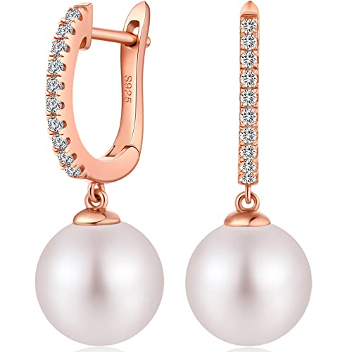 Miaofu Pearl Earrings Orecchini Perle Donna Orecchini Pendenti Perle  Orecchini Con Perle Anallergici Orecchini Perle Pendenti,Perle Goccia Orecchini,Orecchini Perle Oro Bianco,Orecchini Perle Argento