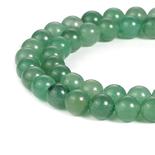 HAAMIIQII 60 Pezzi 6mm Naturale Verde Aventurine Perline Rotonde di Pietra Preziosa sciolta per Gioielli che fanno DIY Bracciale Collana