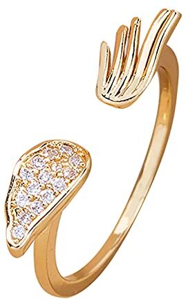 Generic Anello per Torte Anello Con Apertura Regolabile, Anello Donna Con Microintarsio Di Gemme Anelli Di Lupo per Gli Uomini (gold-b, One Size)