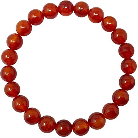 cotigo Bracciale in pietra naturale – Bracciale in filo elastico con perle di pietra naturale – varie pietre semi-preziose per donna, uomo yoga regalo (Corniola 8 mm)