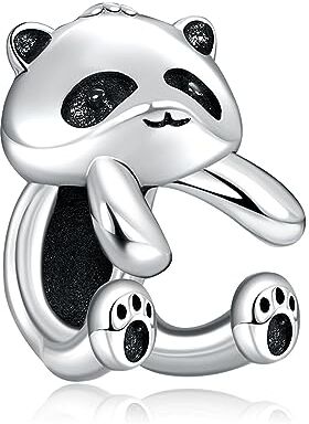 Amuefer Panda carino Charm Compatibili Bracciale Collana Pandora, Argento Sterling Ciondolo Compleanno Natale Gioielli Regali per le Donne Moglie Amici