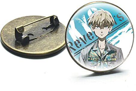 YBRAG Tokyo Revengers Spilla Ryuguji Hanagaki Figura Cosplay Vetro Cabochon Spilla Anime Fan Collezione Badge Accessori Gioielli