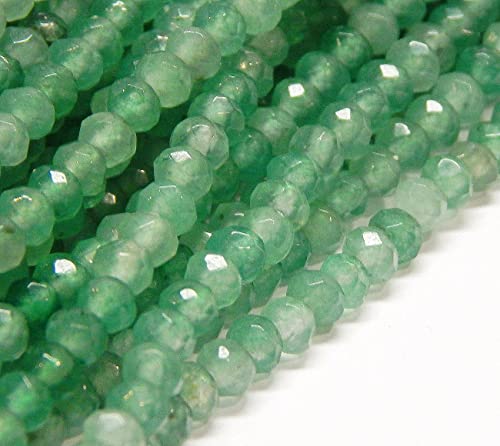 Perlin e di agata e diaspro, 4 mm, rondelle, 110 pezzi, pietre semipreziose per gioielli (agata verde chiaro)
